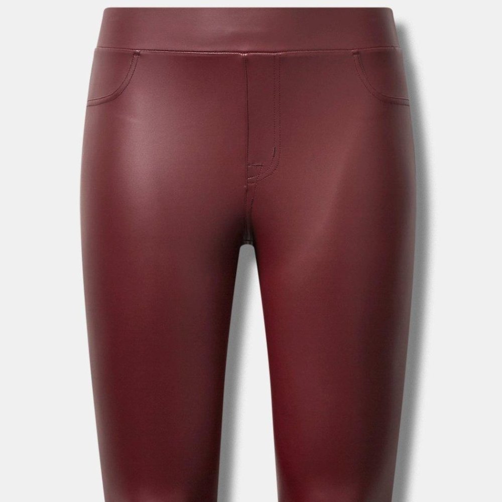 ❤️NWT TORRID LEGGING - FAUX VEGAN LEATHER - POCKETS MERLOT PLUS SIZE - Picture 11 of 13